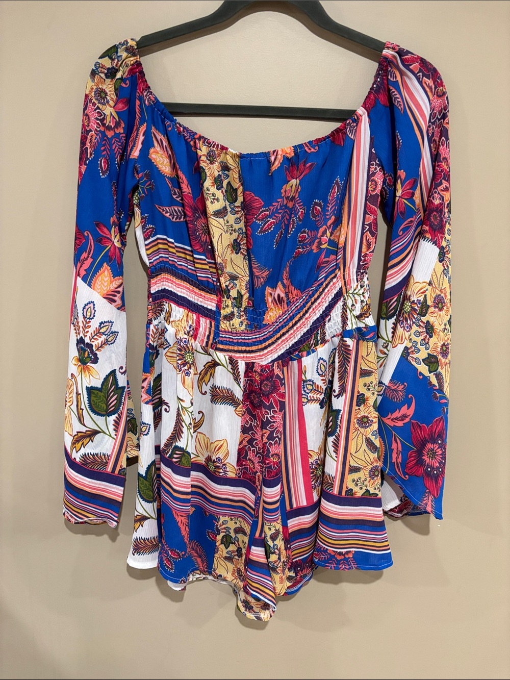Misguided boho bell sleeve romper